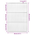 Grille de BBQ vidaXL avec poignées Rectangulaire 60x40 cm en Acier inoxydable 304