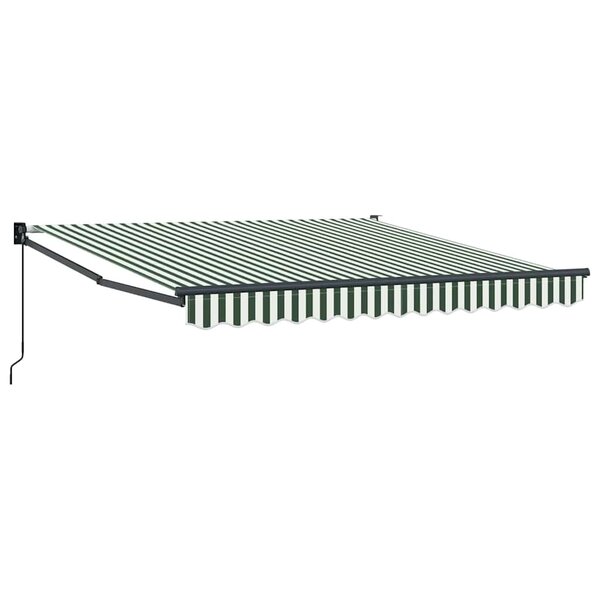 vidaXL Auvent Rayé Vert et blanc 3 x 2 5 m Polyester et métal