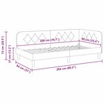 vidaXL Cadre de lit d'angle avec tête de lit Bleu 90 x 200 cm tissu
