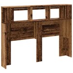 vidaXL Tête de lit à LED vieux bois 140x18 5x103 5cm bois d'ingénierie