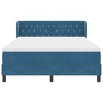 vidaXL Lit à ressorts avec tête de lit Bleu foncé 140 x 190 cm Velours