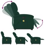 vidaXL Fauteuil de massage inclinable Vert foncé Velours