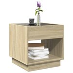 vidaXL Table basse avec LED infini chêne sonoma 50x50x50 cm