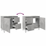 vidaXL Armoire de lavabo de salle de bain gris béton 65x33x60 cm