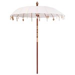 vidaXL Parasol balinais Crème (180-190) x 260 cm Coton et bois massif