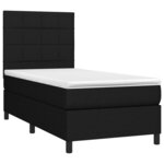 vidaXL Sommier à lattes de lit avec matelas et LED Noir 90x190cm Tissu