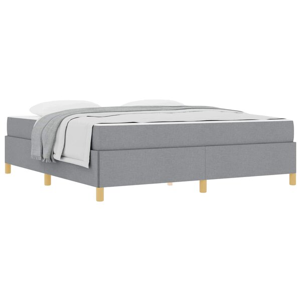 vidaXL Cadre de lit avec matelas Gris clair 180 x 200 cm tissu