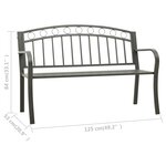 vidaXL Banc de jardin 125 cm Acier Gris