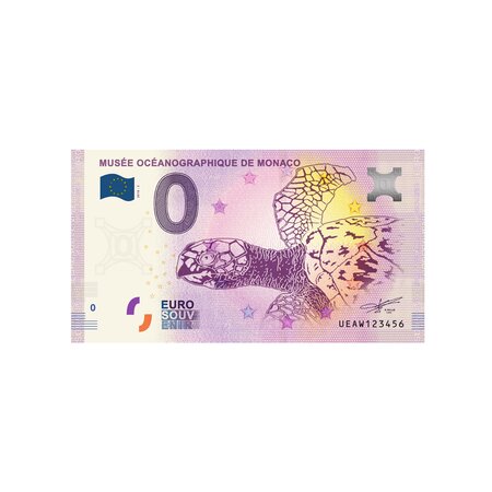 Billet souvenir de zéro euro - Musée Océanographique de Monaco - France - 2018