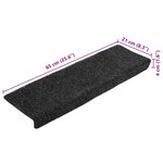 vidaXL Tapis de marches d'escalier 5 Pièces Gris 65x21x4 cm Aiguilleté