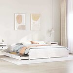 vidaXL Cadre de lit sans matelas blanc 180x200 cm bois massif de pin