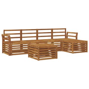 vidaXL Ensemble de canapés d'extérieur 6 Pièces Naturel