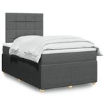 vidaXL Sommier à lattes de lit avec matelas Gris foncé 120x200cm Tissu