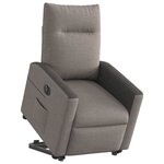 vidaXL Fauteuil inclinable électrique taupe tissu