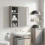 vidaXL Armoire murale de salle de bain Gris Sonoma 20 x 10 x 50 cm