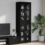 vidaXL Haut Armoire FLORIN Noir 60 x 35 x 182 cm Bois d'ingénierie