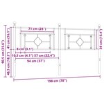 vidaXL Tête de lit de remplacement métal noir 193 cm
