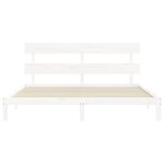 vidaXL Cadre de lit avec tête de lit blanc Super King Size bois massif