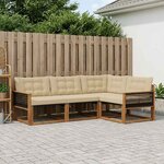 vidaXL Ensemble de canapés d'extérieur 4 Pièces Naturel et Beige