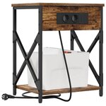 vidaXL Cabinet de chevet 2 Pièces Chêne fumé 41 x 31 x 51 cm