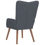 vidaXL Chaise de relaxation Gris foncé Velours