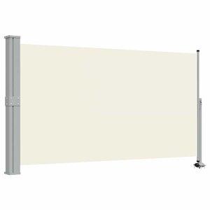 vidaXL Auvent latéral rétractable de patio 140 x 300 cm Blanc cassé