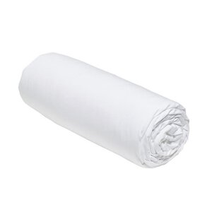 Drap housse - 140 x 200+30 cm - 100 Percale de coton uni - Craie