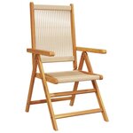 vidaXL Chaises de jardin lot de 2 beige bois d'acacia et polypropylène