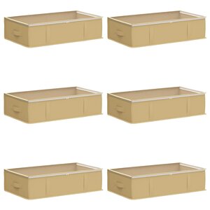 vidaXL Boîte de rangement avec fenêtre transparente 6 Pièces Crème