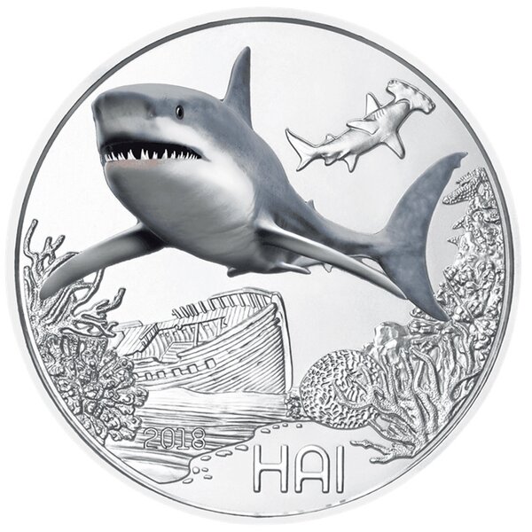 Pièce de monnaie 3 euro Autriche 2018 – Requin