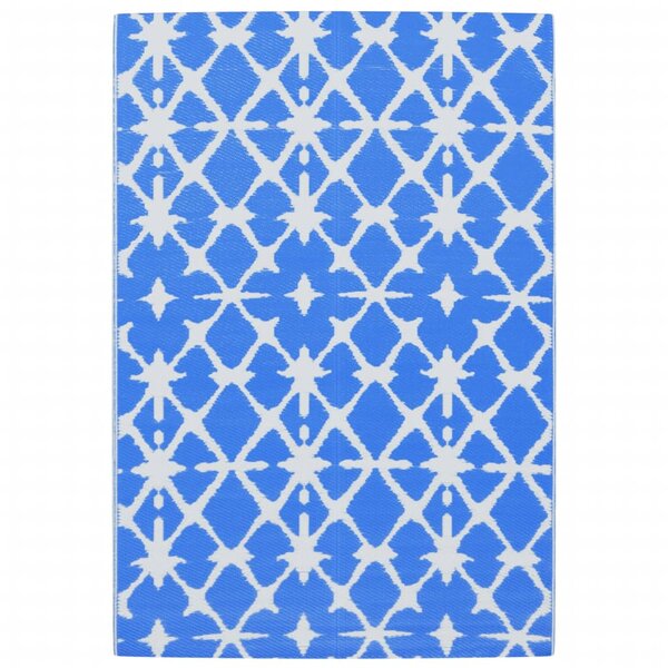 vidaXL Tapis d'extérieur ARAKIL bleu et blanc 140x200 cm PP