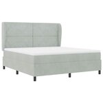 vidaXL Lit à ressorts avec matelas Gris clair 180 x 200 cm Velours