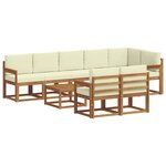 vidaXL Ensemble de canapés d'extérieur 9 pc Naturel et Crème