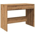 Bureau table poste de travail meuble d'ordinateur informatique étude chêne artisanal 101 x 50 x 76 5 cm bois d'ingénierie brun 02_0023559