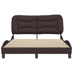 vidaXL Cadre de lit sans matelas marron foncé 140x200 cm tissu