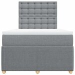vidaXL Sommier à lattes de lit et matelas gris clair 120x190 cm tissu