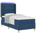 vidaXL Lit à ressorts avec matelas Bleu 100 x 200 cm tissu