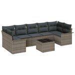 vidaXL Ensemble de canapé de jardin 8 Pièces Gris Poly rotin