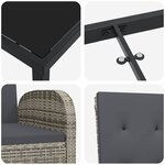 vidaXL Ensemble de salle à manger pour jardin 3 Pièces Gris polyrotin