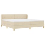 vidaXL Lit à ressorts avec matelas Crème 200 x 200 cm tissu