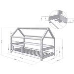 Lit cabane enfant TERY 120 x 200 Blanc