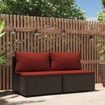 vidaXL Canapés centraux de jardin coussins 2Pièces marron résine tressée