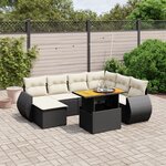 vidaXL Salon de jardin 8 Pièces avec coussins noir résine tressée