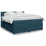 vidaXL Sommier à lattes de lit et matelas Bleu 200x200 cm velours