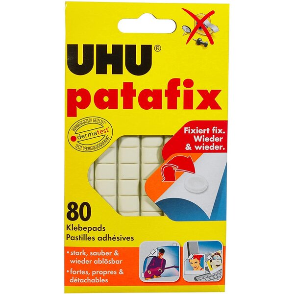 Etui de 80 Pastilles adhésives repositionnables décollables Patafix Blanc UHU