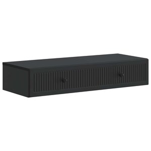 vidaXL Table d'appoint murale Noir 87 5 x 34 5 x 17 cm