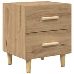 vidaXL Armoire de lit avec tiroir chêne artisanal 40 x 35 x 47.5 cm