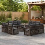 vidaXL Ensemble de canapé de jardin 13 pc Gris polyrotin