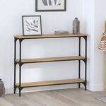 vidaXL Table console avec étagère chêne artisanal 100 x 22.5 x 75 cm