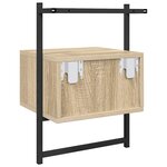 vidaXL Table de chevet murale 2 Pièces chêne sonoma 35x30x51 cm